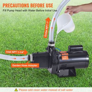 Pompa per irrigazione/irrigatore in ghisa da 1.5 HP, 115/230 Volt, 66 GPM, 3450 RPM, pompa a getto per pozzi poco profondi con uscita NPT da 1FT - Product Image 5