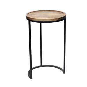 Table d'angle de qualité supérieure, forme ronde avec plateau en bois, couleur rouge, table d'angle moderne, table basse hexagonale en marbre moderne - Product Image 1