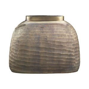 Vase en argent de style nordique en gros |   Vase à fleurs en aluminium texturé mat |   Décoration de table minimaliste |   Vase de luxe électroplaqué - Product Image 4