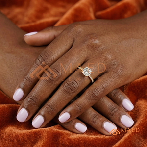 Bague en or avec diamant Moissanite taille coussin pour femme, bague de fiançailles et de mariage, bijoux de luxe cultivés en laboratoire, USA - Product Image 4