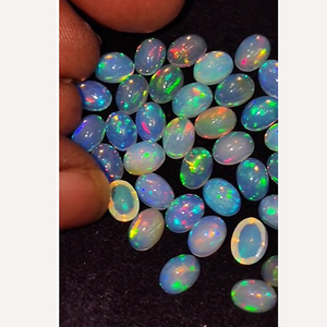Opale australienne doublette et opale naturelle cabochon blanche 779 Cts 109 Cts 224 Cts - Lot de 3 pierres précieuses opale avec jeu de couleurs - Product Image 3