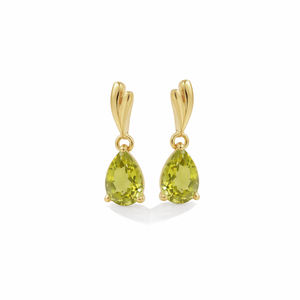 ต่างหูเงินแท้ 925 ประดับเพอริดอทดีไซน์ทรงหยดน้ำ รูปทรงเปลือกหอย ชุบทอง ประดับพลอยแบบฝังหนามเตย - Product Image 3