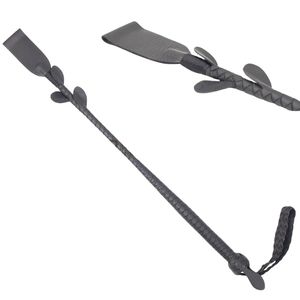 Heavy Duty Sheep Skin <b>Flogger</b> with Steel Buckle Strong Handle Dense Falls and 3.5cm Width - Product Image 6