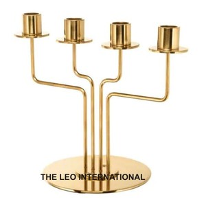 Par de portavelas de metal brillante, adecuados para decoración de bodas con temática ecológica y accesorios de iluminación - Product Image 5