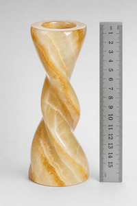 Natural Onyx <b>Twisted</b> Spiral Taper Candlestick Handmade Sculptural Stone Candle Holder Wholesale Custom Logo <b>Bar</b> Decor - Product Image 4
