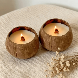 Coconut shell <b>candle</b> <b>set</b> great choice for eco-friendly luxury gift hand-made coco bowl <b>candles</b> - Product Image 1