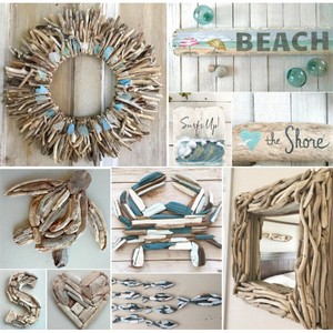Sculpture murale artisanale en bois flotté - Décoration rustique de plage - Vente en gros - Product Image 4