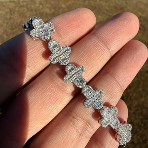 Pulsera de cruz de moissanita VVS con incrustaciones, pasa la prueba del diamante, plata de ley 925, pulsera de cruz religiosa para hombre, joyería HipHop, regalo - Product Image 6