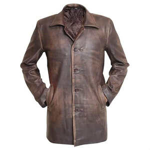 Abrigo Largo de Cuero Premium para Hombre, Estilo Gabardina, Cálido para Invierno, Transpirable, Ecológico, de Cuero Genuino, Hecho a Medida 2026 - Product Image 1