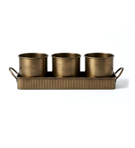 High Trending Classic Powder Coated Metal Planter Pots Set with <b>Tray</b> for Indoor Outdoor Garden Decor Customized Size - Product Image 3