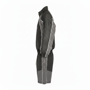 Ensemble de survêtement unisexe ADH noir et gris à manches longues avec fermeture éclair, short sportif léger en polyester, vêtements décontractés pour adultes au printemps - Product Image 2