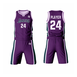 Uniforme de Baloncesto Sublimado con Diseño Personalizado, Talla Grande, Transpirable, Antibacterial, de Secado Rápido, sin Mangas, con Cintura Elástica - Product Image 1