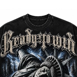 T-shirt imprimé noir pour homme Ready To Win, manches courtes, col rond, style streetwear, coupe jersey, longueur normale - Product Image 4