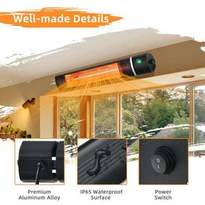 Riscaldatore Elettrico da Esterno 1500W con Telecomando - Moderno Stufa da Giardino in Acciaio per Propano, Butano, GPL o Gas Naturale - Product Image 4