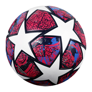 Custom Soccer Ball <b>Blue</b> Star Panel Graphic Design Training Match Football Durable PU <b>Material</b> Professional Size Standard Ball - Product Image 4