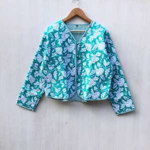 Chaleco de algodón acolchado estilo hippie bohemio con 4 botones, chaleco sin mangas de algodón, chaleco con estampado floral para mujer. - Product Image 1