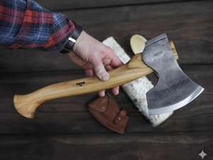 Tomahawks de un solo filo forjados a mano en acero 52100 para tallado y escultura en madera DIY - Product Image 5