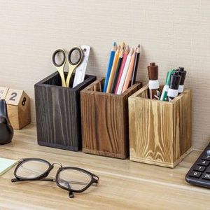 Portalápices de Madera para Estudiantes y Profesionales, Portalápices de Madera Hecho a Mano, Organizador de Escritorio de Madera para Bolígrafos y Marcadores - Product Image 3