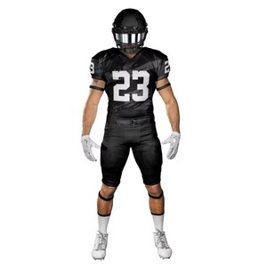 Vêtements de sport gris, uniformes de football américain entièrement sublimés avec logo personnalisé, respirants, à séchage rapide, antibactériens, maillot à manches courtes - Product Image 2