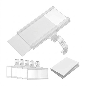 Clear Plastic Price Tag Holder Display Rack With Clip <b>Hooks</b> For <b>Shelf</b> Label Card A4 Size Convenient Warehouse Supermarket - Product Image 4