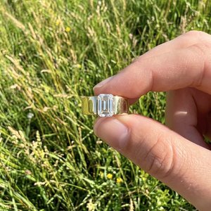 Anillo de Plata 925 con Moissanita, Corte Brillante Redondo, Engaste de Garras, Estilo Hip Hop, Joyería Fina Brillante, Regalo Elegante y Moderno para Mujer - Product Image 4