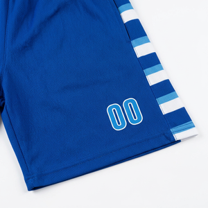 Conjunto de Uniforme de Baloncesto Personalizado en Poliéster Azul, Impresión por Sublimación, Transpirable, Unisex, para Adultos, Jersey y Pantalones Cortos, Número 00 - Product Image 4