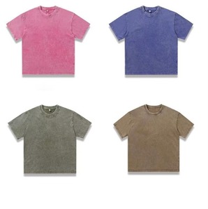Fournisseur OEM de T-shirts délavés à l'acide en gros pour les marques de vêtements mondiales, commandes en gros avec logo personnalisé, fabrication sous contrat - Product Image 1