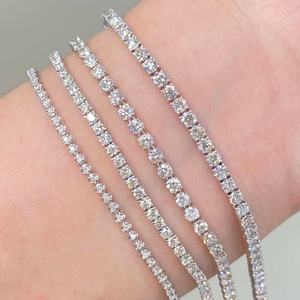 Lab Grown Diamond Tennis <b>Bracelet</b> <b>Silver</b> White Gold Plated <b>Bangle</b> Emerald Cut Unisex Jewelry Party Wedding Anniversary Gift - Product Image 5