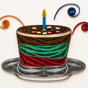 Tarjeta de Felicitación Quilling OEM/ODM con Tema de Pastel de Cumpleaños, Fabricante Mayorista de Tarjetas Quilling, Arte en Papel Vietnamita, Tarjeta de Felicitación 3D Hecha a Mano Personalizada - Product Image 3