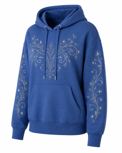 Women's <b>Sparkly</b> Bling Hoodie Fashion Rhinestone Sweatshirt Comfortable Hooded <b>Top</b> with Kangaroo Pocket Rhinestone Hoodies - Product Image 6