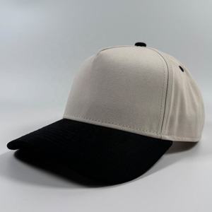 Gorra de béisbol OEM de algodón, estilo clásico y moderno, con visera alta, diseño de bordado personalizado, de 5 paneles, gris, bicolor y colorida, estilo Hip Hop - Product Image 3