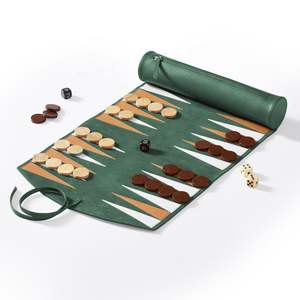 Jeu de backgammon en cuir durable de haute qualité personnalisé avec logo sur mesure - Jeu de voyage en plein air - Product Image 6