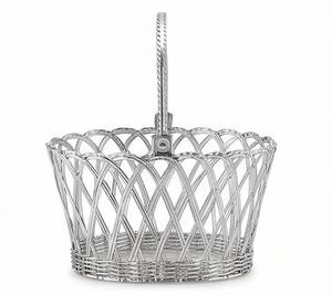 Elegant Oval <b>Metal</b> Wire <b>Storage</b> <b>Basket</b> With Handle Multi Purpose Use For Home Decoration Stylish Home Accent - Product Image 4