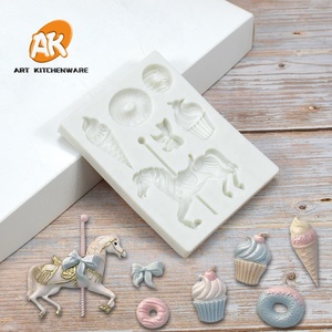 Moule à gâteau en silicone AK Horse, Donut, Glace, Moule à cupcakes, Outils de décoration de gâteaux, Moules en silicone pour fondant - Product Image 4