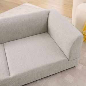 Divano per Animali Domestici Oversize dal Design Rettangolare Moderno, Comodo con Schienale e Braccioli, Morbido Cuscino Beige per Cani di Taglia Media/Grande - Product Image 5