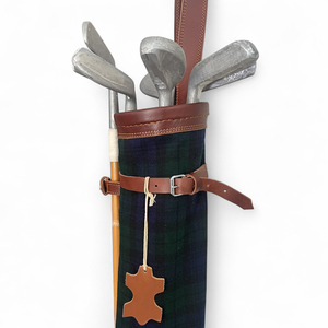 Sac de golf en cuir pleine fleur fait main, style vintage, sac de transport en cuir et tissu flanelle, sacs de golf en cuir Polo - Product Image 4