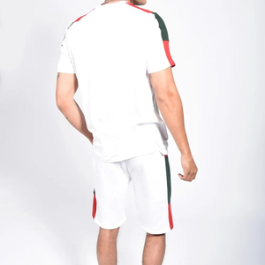 2026 New Daily Breathable Sports Fitness Round Neck Cotton Breathable Short Sleeve <b>Comfortable</b> Soft Men T-Shirt and Short Set - Product Image 5