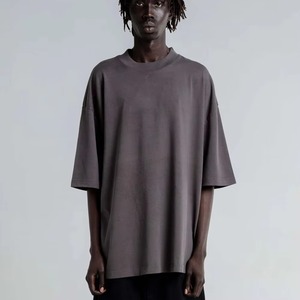 Customized Men's Oversized Short Sleeve O-Neck Casual Solid Color Cotton T-<b>Shirt</b> Blank Custom Logo Color Options OEM Service - Product Image 3