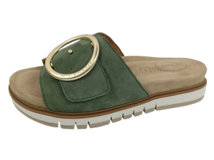 Sandalias de Plataforma Verdes de Gamuza, Punta Abierta, Acolchadas, Planas, de Verano, con Suela de EVA y Goma - Product Image 4