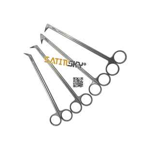 Ciseaux microvasculaires Satinsky en acier inoxydable, instrument chirurgical de classe III, pointe arrondie à angle, manuel, certifié CE, AISI 420 - Product Image 1