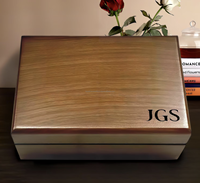 Caja de Joyería de Madera con Gran Capacidad de Almacenamiento, Diseño Tradicional Ligero, Grabada con Láser, con Tapa y Foto Personalizada para Guardar Recuerdos