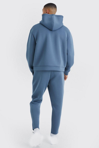 Nuevas Sudaderas con Capucha para Hombre, Color Azul Pizarra, 100% Algodón, Corte Holgado, Hombros Caídos, Tela Deportiva, Logotipo Personalizado, Sudadera con Capucha, Ecológica, OEM - Product Image 3