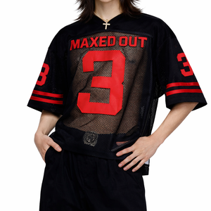 Jersey de Fútbol Americano Personalizado de Malla Negra, Unisex, Estilo Urbano, Uniforme de Equipo, Impresión Personalizada, OEM, Jersey Masculino Extra Grande - Product Image 3