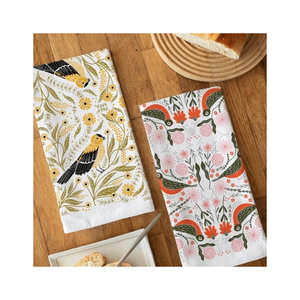 Serviettes de golf personnalisées brodées Daisy Florals Cozy Home, 100% coton certifié GOTS, douces, lavables, style rayé, techniques de tissage - Product Image 5