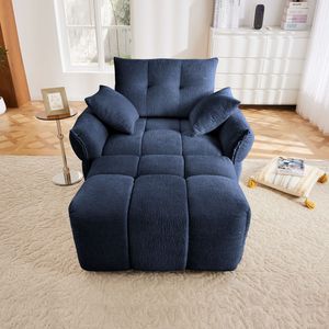 Poltrona Ergonomica Moderna Singola per Soggiorno con Cuscini ad Alta Resilienza, Facile Montaggio, Divano Ottomano - Product Image 3