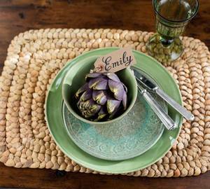 Sets de table écologiques en jacinthe d'eau, sets de table naturels faits à la main en jacinthe d'eau pour la cuisine - Product Image 3