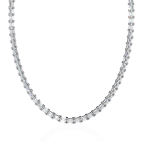 Luxuriöse Smaragdschliff Labor-Diamant Tennis-Kette Halskette CVD HPHT IGI Zertifiziert 14K Massivgold Diamantkette Halsschmuck