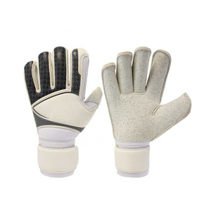 Guantes de portero antideslizantes de cuero PU blanco, protección transpirable para los dedos, correa de muñeca ajustable - Product Image 1