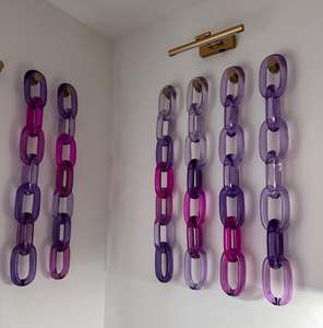 Collar de resina grande con eslabones de cadena estilo vintage, mezcla punk, hueco, grande, grueso, redondo, largo, de resina acrílica, cadena de eslabones, arte de pared - Product Image 1