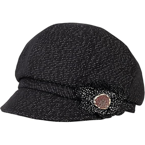Casquette de newsboy en coton noir avec patch floral brodé, style anglais unisexe, chapeau décontracté printemps automne 56-58CM - Product Image 2